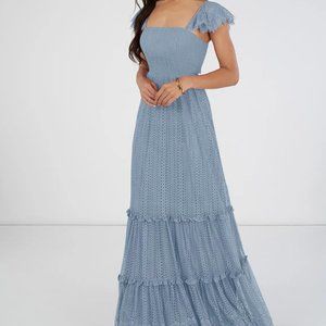 Azazie Bora Bora Dusty Blue Dress